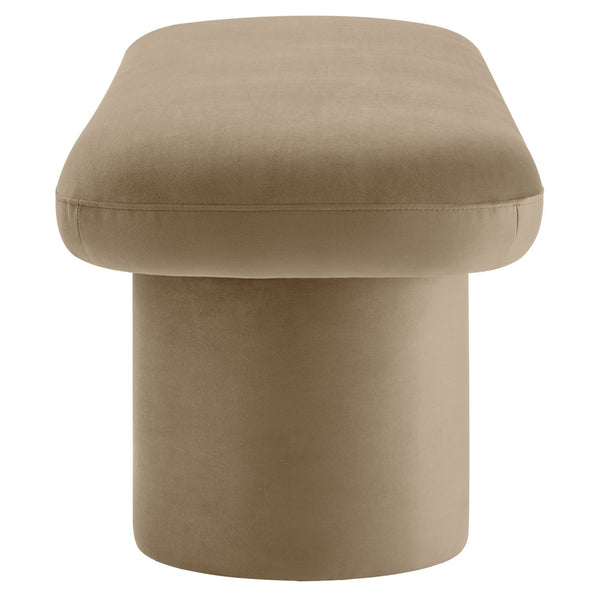 Modway Furniture Orla Performance Velvet Bench - Modern Elegance and Comfort for Any Space, Fully Assembled Design Taupe EEI-7083-TAU