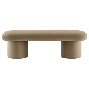 Modway Furniture Orla Performance Velvet Bench - Modern Elegance and Comfort for Any Space, Fully Assembled Design Taupe EEI-7083-TAU