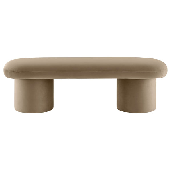 Modway Furniture Orla Performance Velvet Bench - Modern Elegance and Comfort for Any Space, Fully Assembled Design Taupe EEI-7083-TAU