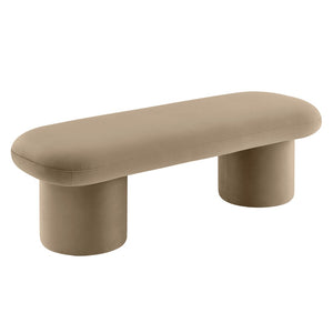 Modway Furniture Orla Performance Velvet Bench - Modern Elegance and Comfort for Any Space, Fully Assembled Design Taupe EEI-7083-TAU