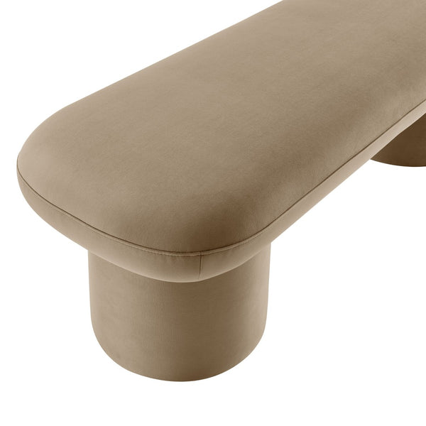 Modway Furniture Orla Performance Velvet Bench - Modern Elegance and Comfort for Any Space, Fully Assembled Design Taupe EEI-7083-TAU