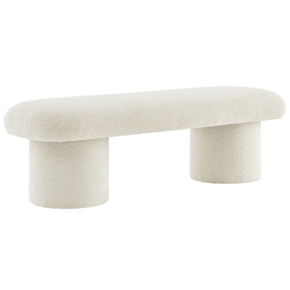 Modway Furniture Orla Chenille Upholstered Bench by Modway - Cozy Modern Seating for Homes, Entryways & Living Rooms Cream EEI-7084-CRE
