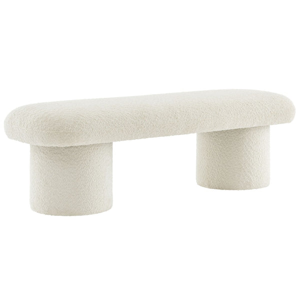 Modway Furniture Orla Chenille Upholstered Bench by Modway - Cozy Modern Seating for Homes, Entryways & Living Rooms Cream EEI-7084-CRE