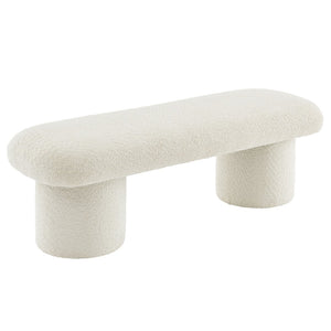 Modway Furniture Orla Chenille Upholstered Bench by Modway - Cozy Modern Seating for Homes, Entryways & Living Rooms Cream EEI-7084-CRE