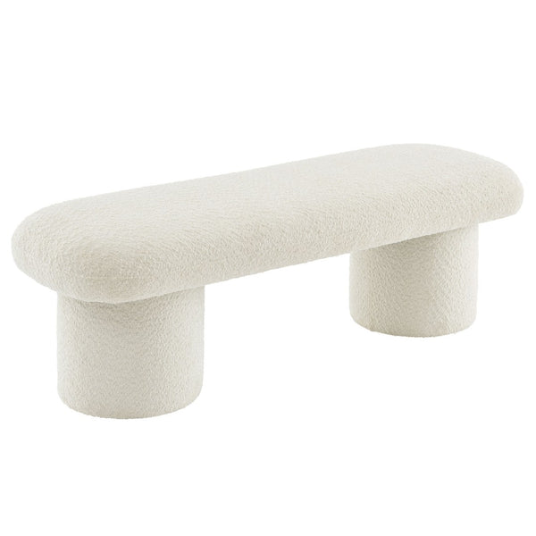 Modway Furniture Orla Chenille Upholstered Bench by Modway - Cozy Modern Seating for Homes, Entryways & Living Rooms Cream EEI-7084-CRE