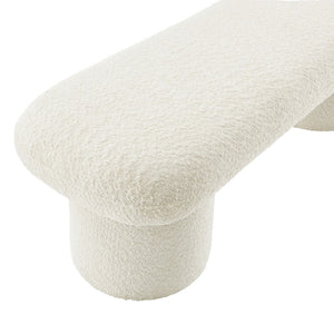 Modway Furniture Orla Chenille Upholstered Bench by Modway - Cozy Modern Seating for Homes, Entryways & Living Rooms Cream EEI-7084-CRE