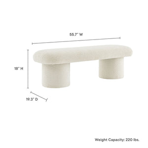 Modway Furniture Orla Chenille Upholstered Bench by Modway - Cozy Modern Seating for Homes, Entryways & Living Rooms Cream EEI-7084-CRE