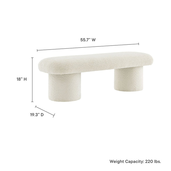 Modway Furniture Orla Chenille Upholstered Bench by Modway - Cozy Modern Seating for Homes, Entryways & Living Rooms Cream EEI-7084-CRE