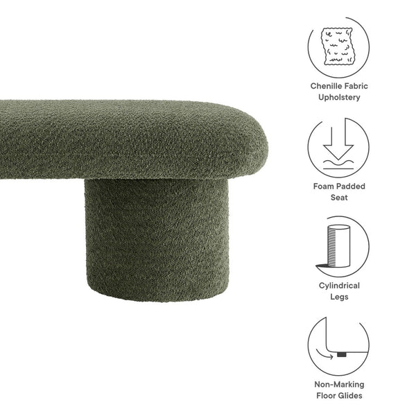 Modway Furniture Orla Chenille Upholstered Bench by Modway - Cozy Modern Seating for Homes, Entryways & Living Rooms Sage EEI-7084-SGE
