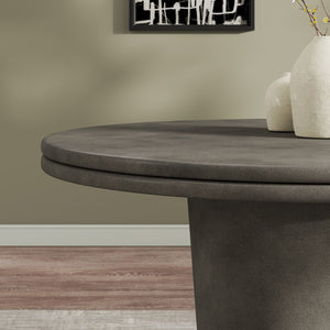 Modway Furniture Brion 48" Round Concrete Dining Table - Modern Indoor-Outdoor Design for Stylish Gatherings Gray EEI-7087-GRY