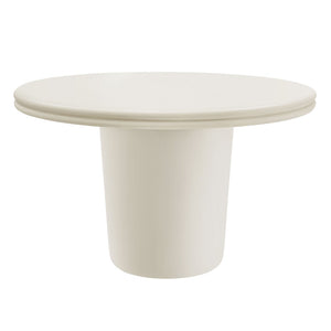 Modway Furniture Brion 48" Round Concrete Dining Table - Modern Indoor-Outdoor Design for Stylish Gatherings White EEI-7087-WHI