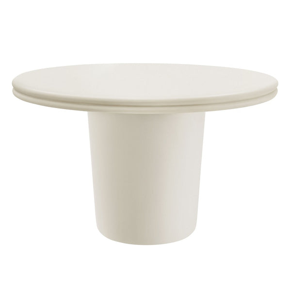 Modway Furniture Brion 48" Round Concrete Dining Table - Modern Indoor-Outdoor Design for Stylish Gatherings White EEI-7087-WHI