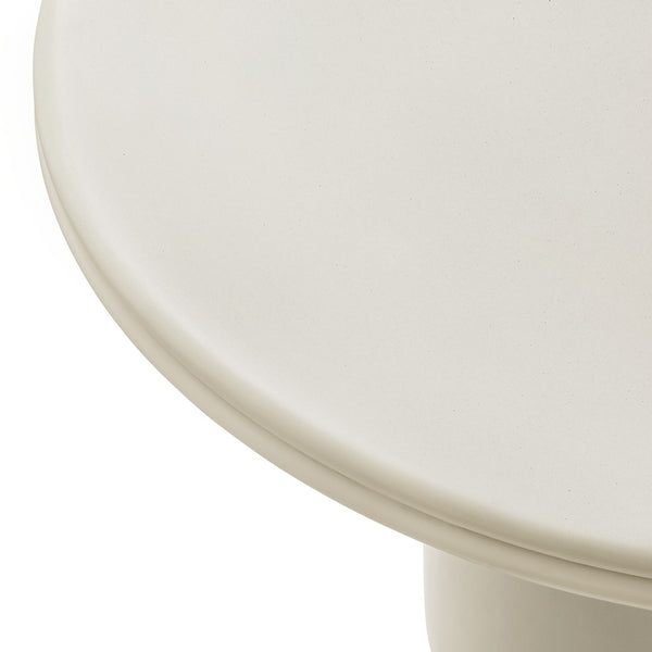 Modway Furniture Brion 48" Round Concrete Dining Table - Modern Indoor-Outdoor Design for Stylish Gatherings White EEI-7087-WHI