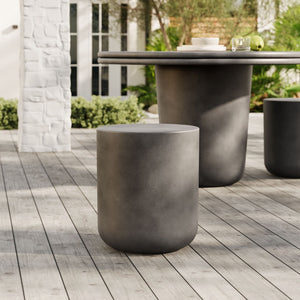 Modway Furniture Brion Indoor-Outdoor Concrete Stool by Modway – Modern Accent for Versatile Seating & Display Use Gray EEI-7088-GRY
