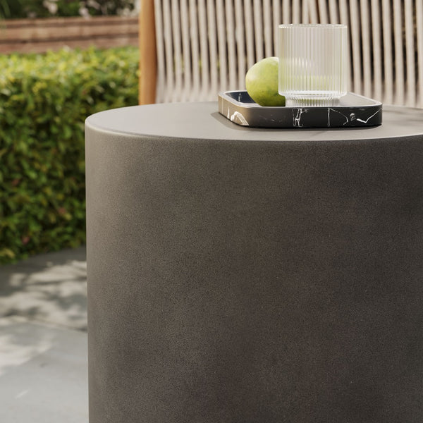 Modway Furniture Brion Indoor-Outdoor Concrete Stool by Modway – Modern Accent for Versatile Seating & Display Use Gray EEI-7088-GRY