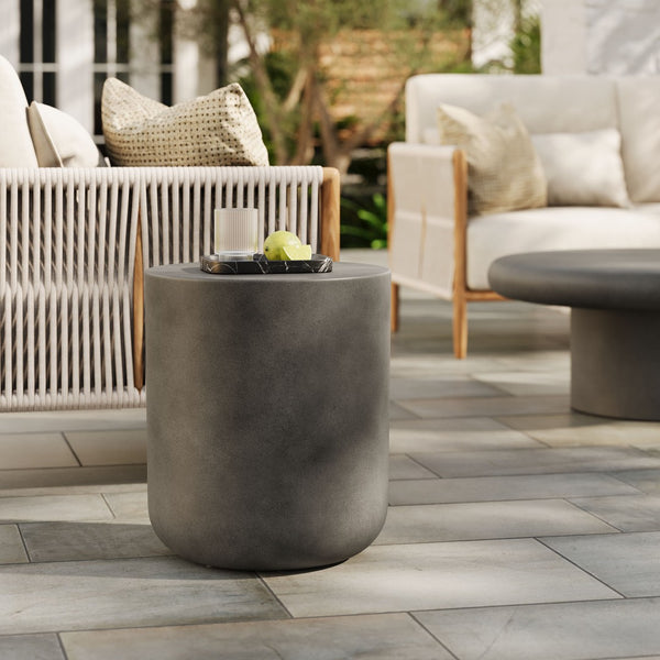 Modway Furniture Brion Indoor-Outdoor Concrete Stool by Modway – Modern Accent for Versatile Seating & Display Use Gray EEI-7088-GRY