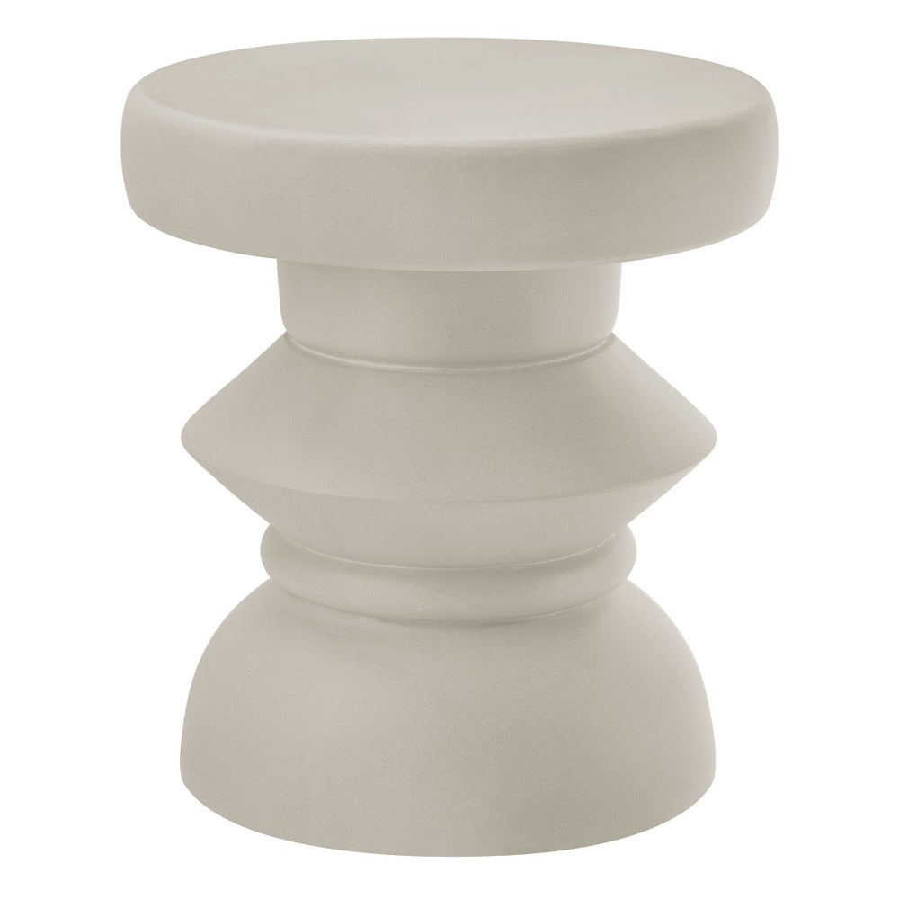 Modway Furniture Terza Modern Sculptural Concrete Side Table - Versatile Indoor/Outdoor Accent Table in Light Gray EEI-7090-LGR