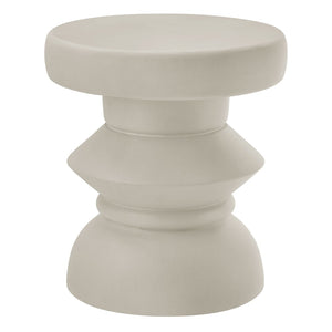 Modway Furniture Terza Modern Sculptural Concrete Side Table - Versatile Indoor/Outdoor Accent Table in Light Gray EEI-7090-LGR