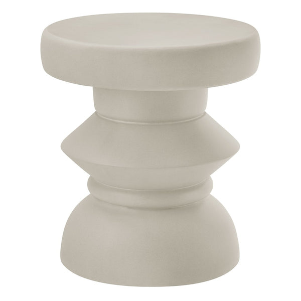 Modway Furniture Terza Modern Sculptural Concrete Side Table - Versatile Indoor/Outdoor Accent Table in Light Gray EEI-7090-LGR