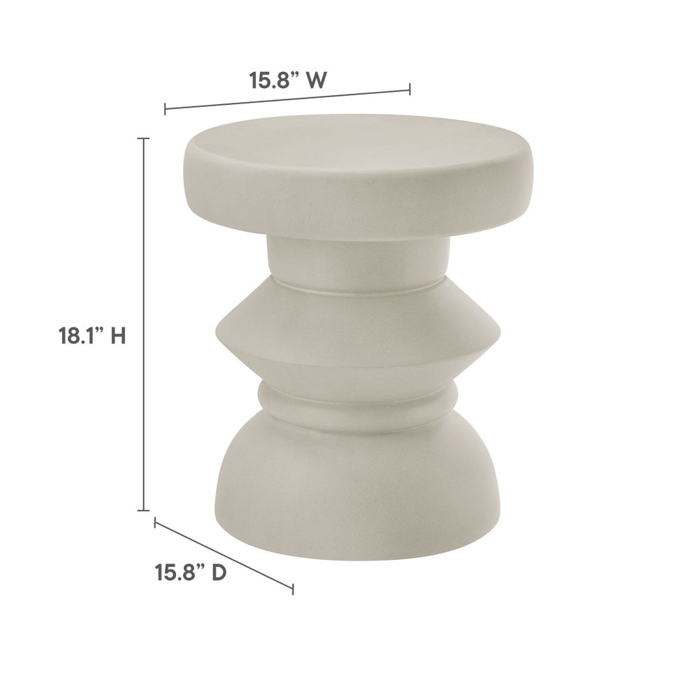 Modway Furniture Terza Modern Sculptural Concrete Side Table - Versatile Indoor/Outdoor Accent Table in Light Gray EEI-7090-LGR