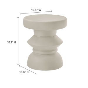 Modway Furniture Terza Modern Sculptural Concrete Side Table - Versatile Indoor/Outdoor Accent Table in Light Gray EEI-7090-LGR