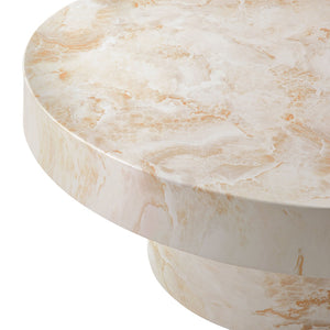 Modway Furniture Alora Indoor-Outdoor Concrete Round Coffee Table - Modern Minimalist Design for Stylish Living Spaces Honey Onyx EEI-7091-HYX