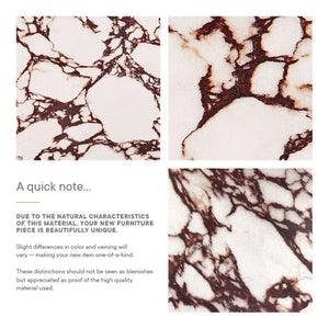 Modway Furniture Alora Indoor-Outdoor Concrete Round Coffee Table - Modern Minimalist Design for Stylish Living Spaces Red Marble EEI-7091-RED