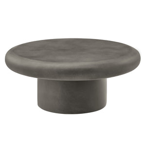 Modway Furniture Argos Indoor-Outdoor Concrete Round Coffee Table - Modern Minimalist Design for Any Space Gray EEI-7092-GRY
