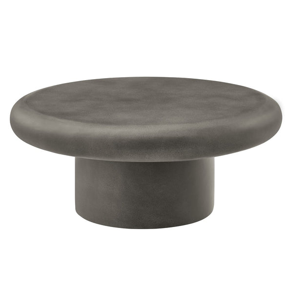 Modway Furniture Argos Indoor-Outdoor Concrete Round Coffee Table - Modern Minimalist Design for Any Space Gray EEI-7092-GRY