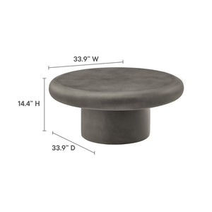 Modway Furniture Argos Indoor-Outdoor Concrete Round Coffee Table - Modern Minimalist Design for Any Space Gray EEI-7092-GRY