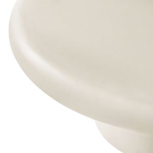 Modway Furniture Argos Indoor-Outdoor Concrete Round Coffee Table - Modern Minimalist Design for Any Space White EEI-7092-WHI