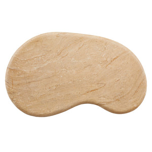 Modway Furniture Elowen Textured Faux Travertine Coffee Table – Modern Kidney-Shaped Centerpiece for Indoors & Outdoors EEI-7093-TRV