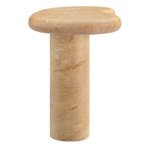Modway Furniture Elowen Indoor-Outdoor Textured Faux Travertine Side Table - Modern Sculptural Accent for Any Space EEI-7094-TRV
