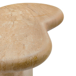 Modway Furniture Elowen Indoor-Outdoor Textured Faux Travertine Side Table - Modern Sculptural Accent for Any Space EEI-7094-TRV