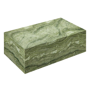 Modway Furniture Jordana Square Plinth Concrete Coffee Table - Modern Indoor-Outdoor Accent for Stylish Living Spaces Green Marble EEI-7095-GRN