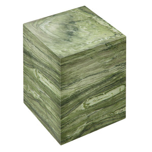Modway Furniture Jordana Square Plinth Concrete Side Table - Modern Indoor-Outdoor Minimalist Design for Any Space Green Marble EEI-7096-GRN