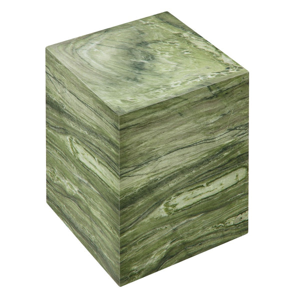 Modway Furniture Jordana Square Plinth Concrete Side Table - Modern Indoor-Outdoor Minimalist Design for Any Space Green Marble EEI-7096-GRN