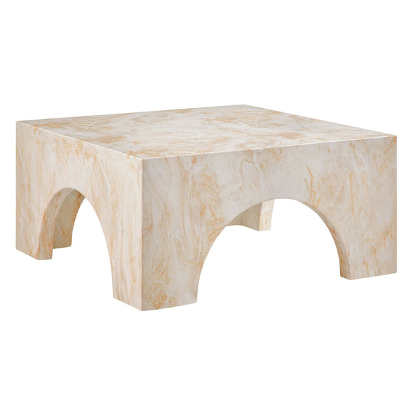 Modway Furniture Valen Indoor-Outdoor Arched Concrete Coffee Table by Modway - Stylish, Durable, and Chic Centerpiece Honey Onyx EEI-7097-HYX
