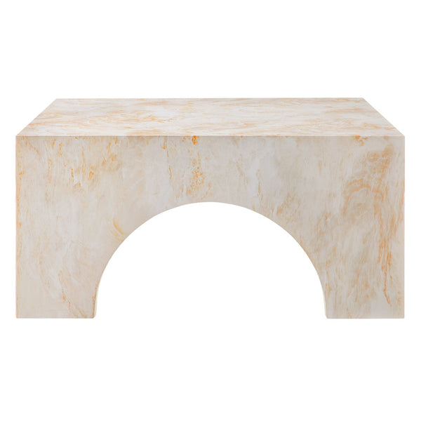 Modway Furniture Valen Indoor-Outdoor Arched Concrete Coffee Table by Modway - Stylish, Durable, and Chic Centerpiece Honey Onyx EEI-7097-HYX