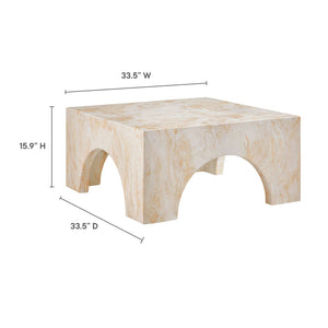 Modway Furniture Valen Indoor-Outdoor Arched Concrete Coffee Table by Modway - Stylish, Durable, and Chic Centerpiece Honey Onyx EEI-7097-HYX
