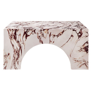 Modway Furniture Valen Indoor-Outdoor Arched Concrete Coffee Table by Modway - Stylish, Durable, and Chic Centerpiece Red Marble EEI-7097-RED