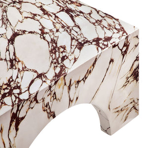 Modway Furniture Valen Indoor-Outdoor Arched Concrete Coffee Table by Modway - Stylish, Durable, and Chic Centerpiece Red Marble EEI-7097-RED