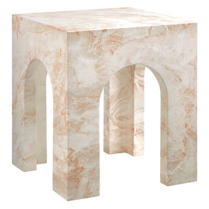 Modway Furniture Valen Square Indoor-Outdoor Concrete Side Table - Stylish Arched Design for Home and Patio Use Honey Onyx EEI-7098-HYX