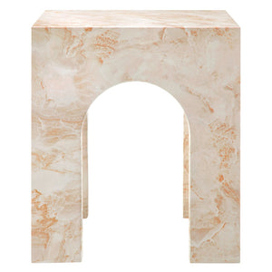 Modway Furniture Valen Square Indoor-Outdoor Concrete Side Table - Stylish Arched Design for Home and Patio Use Honey Onyx EEI-7098-HYX