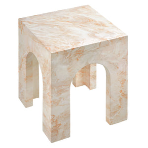 Modway Furniture Valen Square Indoor-Outdoor Concrete Side Table - Stylish Arched Design for Home and Patio Use Honey Onyx EEI-7098-HYX