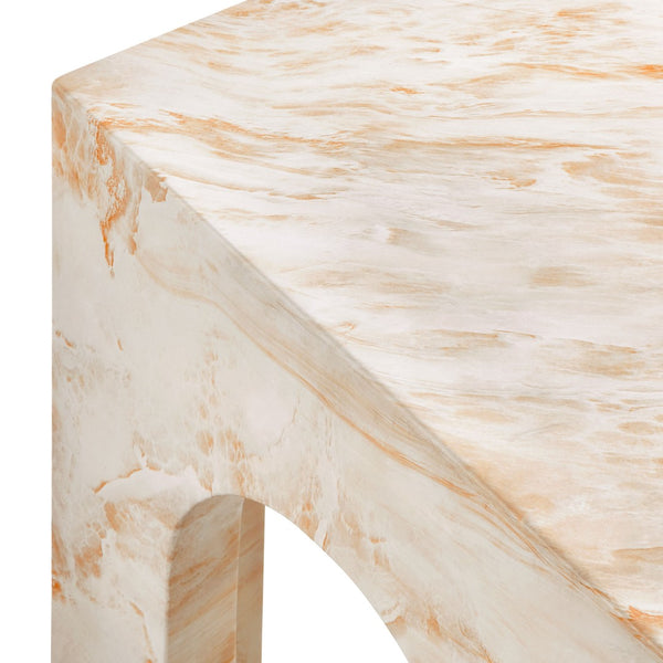 Modway Furniture Valen Square Indoor-Outdoor Concrete Side Table - Stylish Arched Design for Home and Patio Use Honey Onyx EEI-7098-HYX