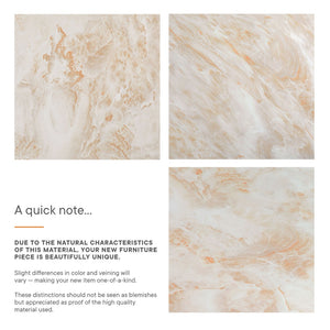 Modway Furniture Valen Square Indoor-Outdoor Concrete Side Table - Stylish Arched Design for Home and Patio Use Honey Onyx EEI-7098-HYX