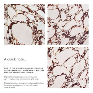 Modway Furniture Valen Square Indoor-Outdoor Concrete Side Table - Stylish Arched Design for Home and Patio Use Red Marble EEI-7098-RED