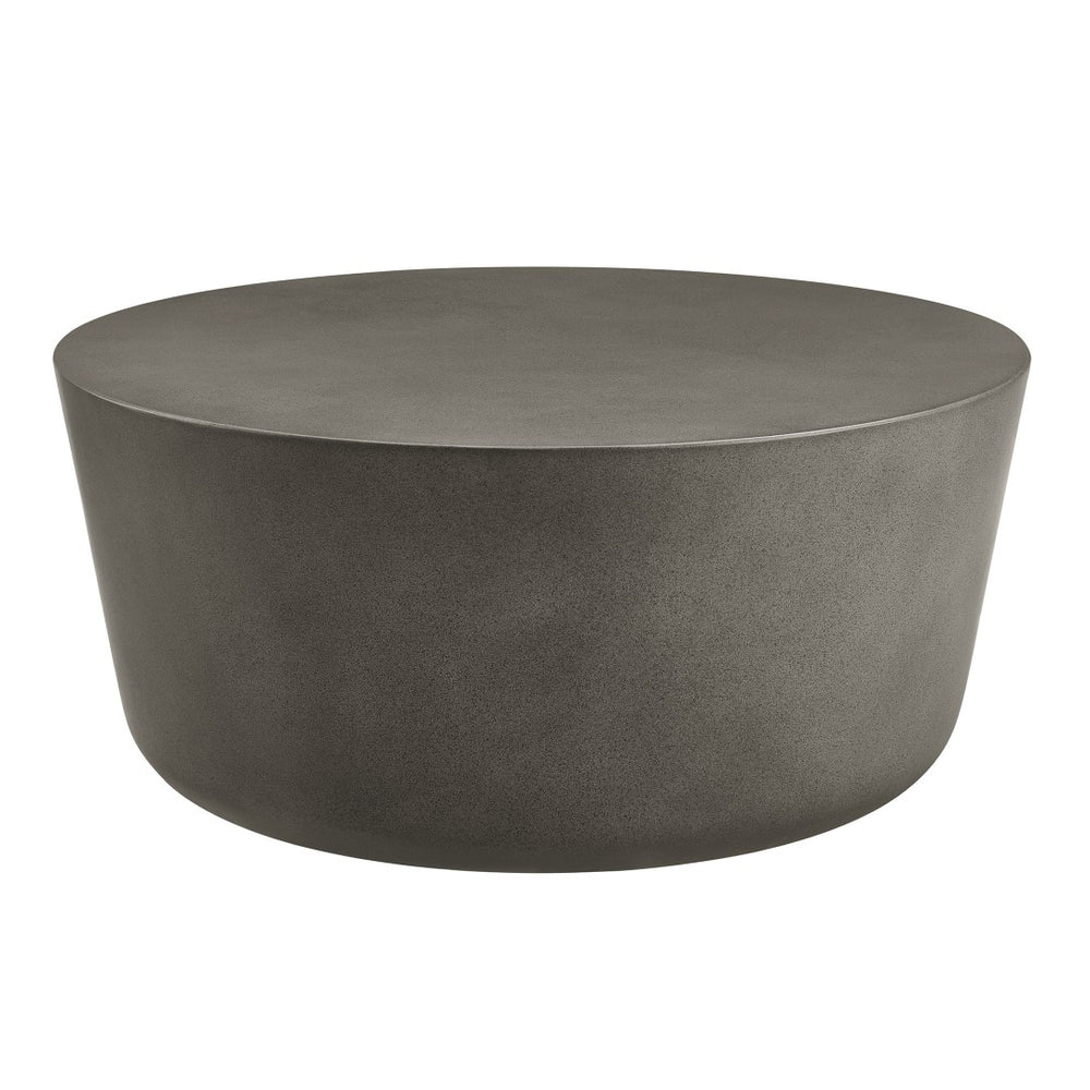 Modway Furniture Brion Round Concrete Coffee Table for Indoor and Outdoor Spaces – Modern Industrial Style Centerpiece Gray EEI-7099-GRY