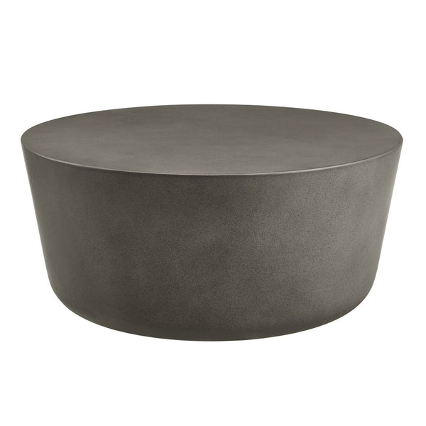 Modway Furniture Brion Round Concrete Coffee Table for Indoor and Outdoor Spaces – Modern Industrial Style Centerpiece Gray EEI-7099-GRY
